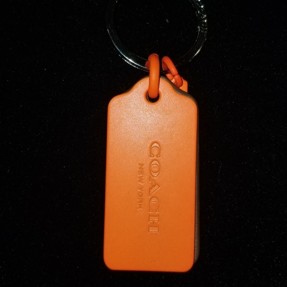 Coach Neon Orange Hangtag Bag Charm - Picture 4 of 5